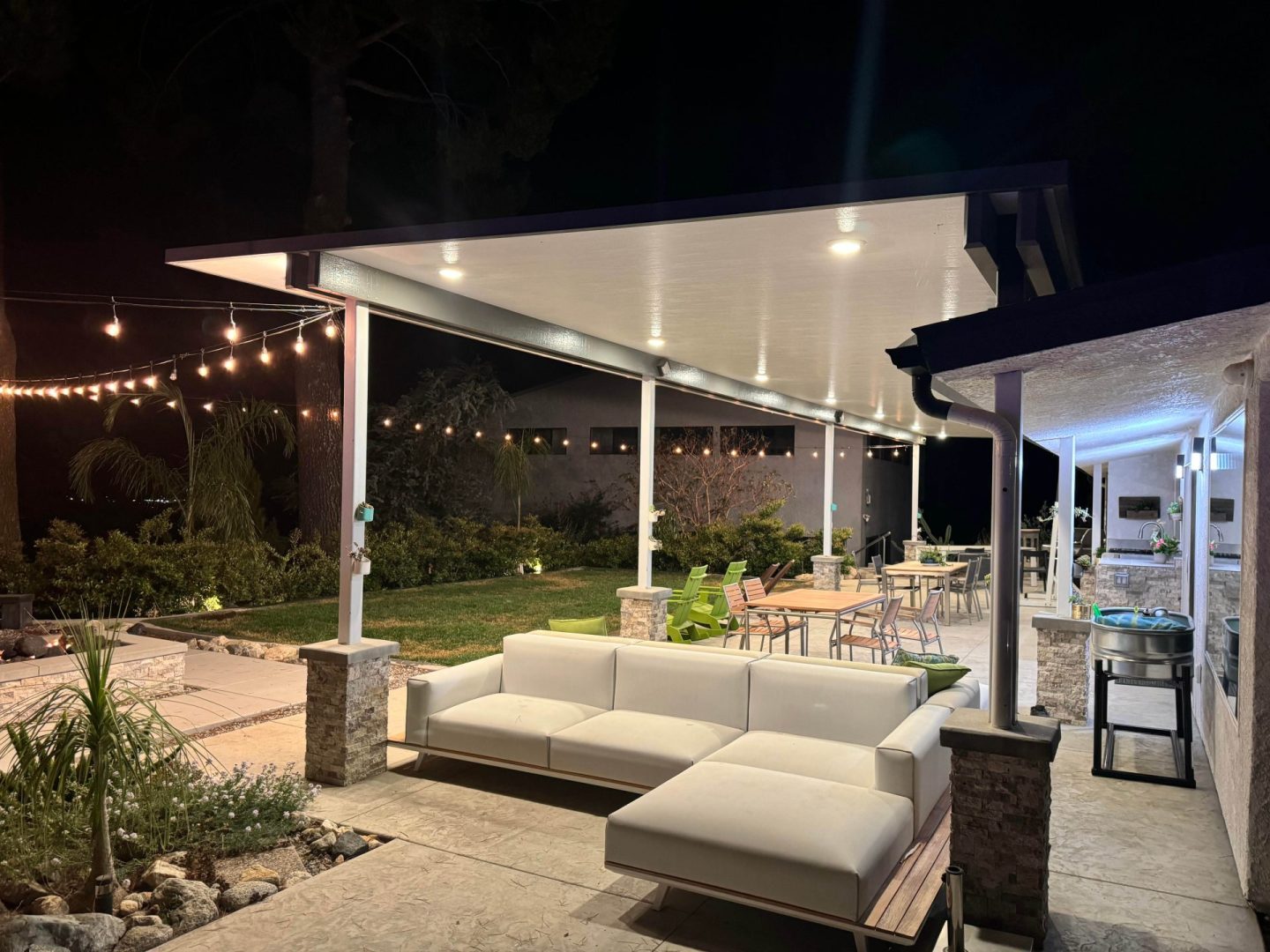 Patio cover for outdoor space gatherings.